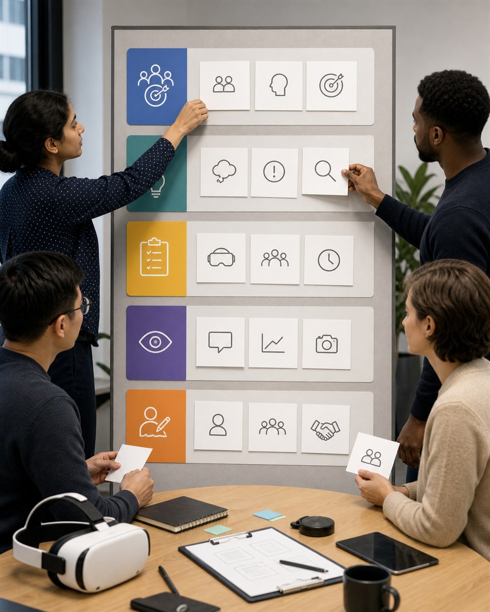 Team organising an XR feasibility decision record