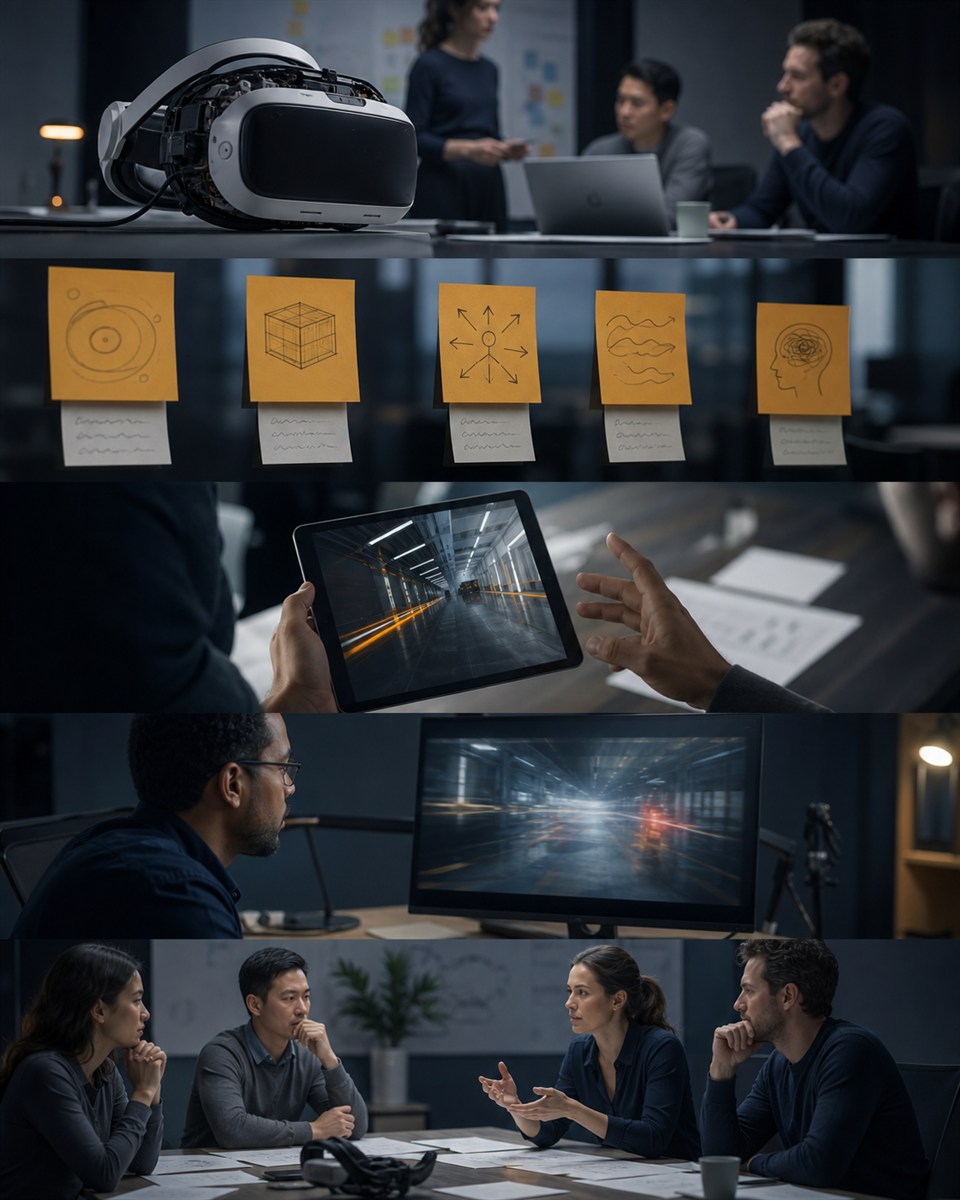 Team reviewing warning signs before full XR production